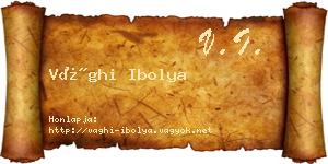 Vághi Ibolya névjegykártya