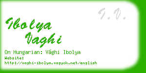 ibolya vaghi business card